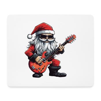 Weihnachtsmann Gitarre Santa Party - Mousepad (Querformat) - Weiß - Vorne