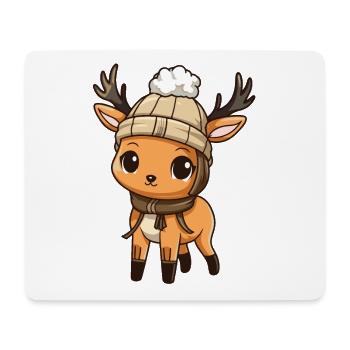 Reh Geweih Tier Baby Comic Winter - Mousepad (Querformat) - Weiß - Vorne