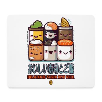 Délicieux sushis et riz - Tapis de souris (format paysage) - blanc - Devant