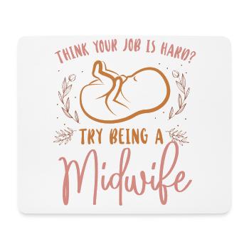 Nurse Midwife Birth Worker Think - Mousepad (Querformat) - Weiß - Vorne