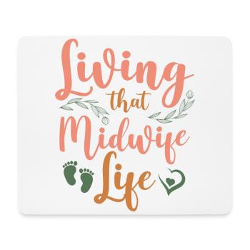 Nurse Midwife Birth Worker Living - Mouse Pad (horizontal) - white - Front