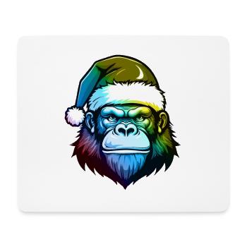 Gorilla Head Christmas Portrait Colorful - Mouse Pad (horizontal) - white - Front