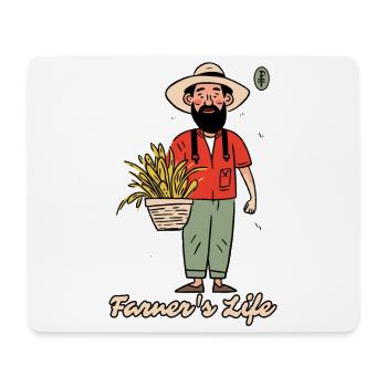 La vie d’un agriculteur, l’agriculteur - Tapis de souris (format paysage) - blanc - Devant