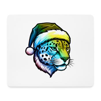Tête de guépard Noël Portrait coloré - Tapis de souris (format paysage) - blanc - Devant