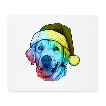 Labrador Dog Head Christmas Portrait Colorful - Mouse Pad (horizontal) - white - Front