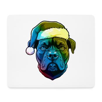 Staffordshire Bull Terrier Dog Head Christmas B - Mouse Pad (horizontal) - white - Front