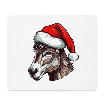 Esel Weihnachten Tier Kopf - Mousepad (Querformat) - Weiß - Vorne