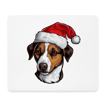 jack russel terrier Hund Weihnachten Porträt Xmas - Mousepad (Querformat) - Weiß - Vorne