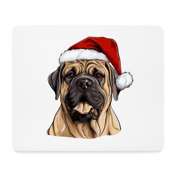 Boerboel chien Noël Portrait de Noël - Tapis de souris (format paysage) - blanc - Devant