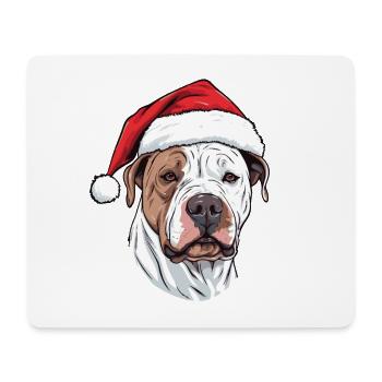 Dogue Argentino chien Noël Portrait Noël - Tapis de souris (format paysage) - blanc - Devant