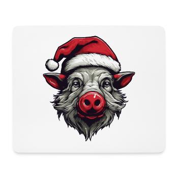 Wild Boar Christmas Animal Portrait Xmas - Mouse Pad (horizontal) - white - Front