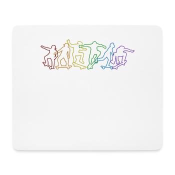 Skateboard LGBT Rainbow Skatergirl Skaterboy - Mousepad (Querformat) - Weiß - Vorne