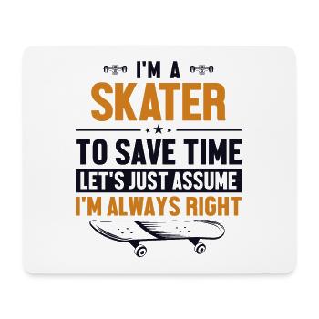 Skater Supposons que j’ai raison Skatepark Skaterboy - Tapis de souris (format paysage) - blanc - Devant