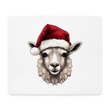 Alpaca Christmas Portrait Llama Xmas - Mouse Pad (horizontal) - white - Front