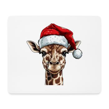 Girafe Noël Animal Portrait Noël - Tapis de souris (format paysage) - blanc - Devant