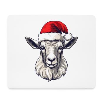 Ziege Xmas Weihnachten Porträt Xmas - Mousepad (Querformat) - Weiß - Vorne