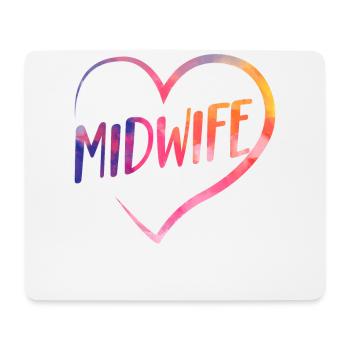 Nurse Midwife Birth Worker Heart - Mouse Pad (horizontal) - white - Front