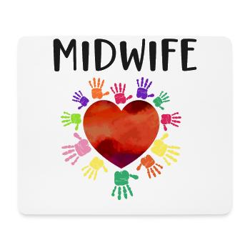 Nurse Midwife Birth Worker Heart - Mouse Pad (horizontal) - white - Front