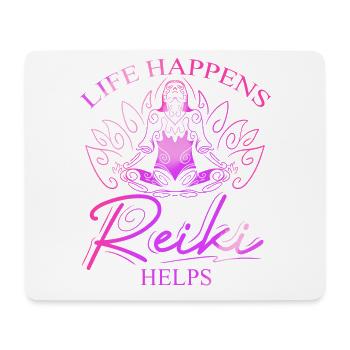 Life Happens Reiki Helps Lotus Reiki - Mousepad (Querformat) - Weiß - Vorne