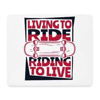 Vivre pour rouler Rouler pour vivre Skaterboy Skatepark - Tapis de souris (format paysage) - blanc - Devant