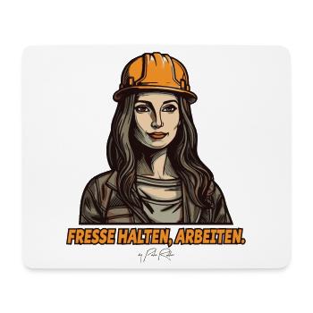 Bauleiter, Fresse halten und arbeiten - Mousepad (Querformat) - Weiß - Vorne