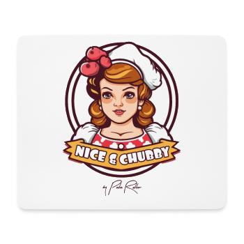 faux logo de restauration rapide, agréable et potelé - Tapis de souris (format paysage) - blanc - Devant
