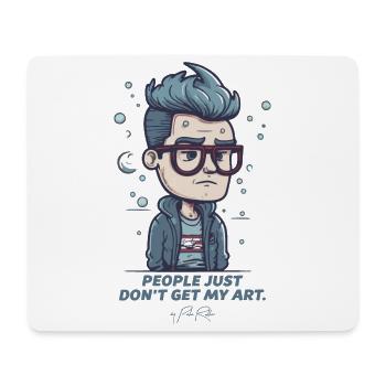 Trauriger Künstler, Leute verstehen Kunst nicht - Mousepad (Querformat) - Weiß - Vorne