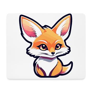 Desert Fox Fennec Drawing - Mouse Pad (horizontal) - white - Front