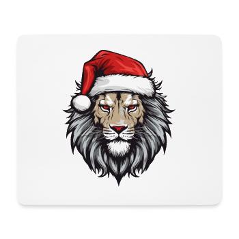 Lion Head Christmas Portrait - Mouse Pad (horizontal) - white - Front