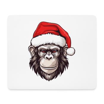 Monkey Head Christmas Portrait - Mouse Pad (horizontal) - white - Front