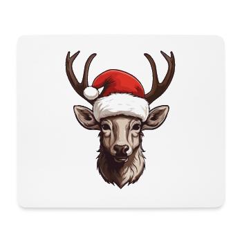 Hirsch Kopf Weihnachten Portät - Mousepad (Querformat) - Weiß - Vorne