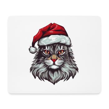 Cat Head Christmas Portrait - Mouse Pad (horizontal) - white - Front