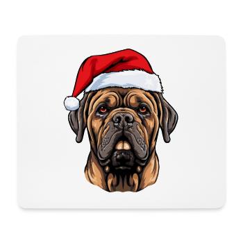 Mastiff Dog Head Christmas Portrait - Mouse Pad (horizontal) - white - Front