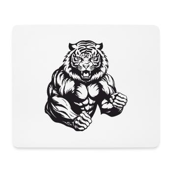Tiger Bodybuilding Muskeln Workout Gym - Mousepad (Querformat) - Weiß - Vorne