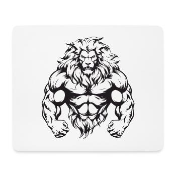 Löwe Bodybuilding Muskeln Workout Gym - Mousepad (Querformat) - Weiß - Vorne