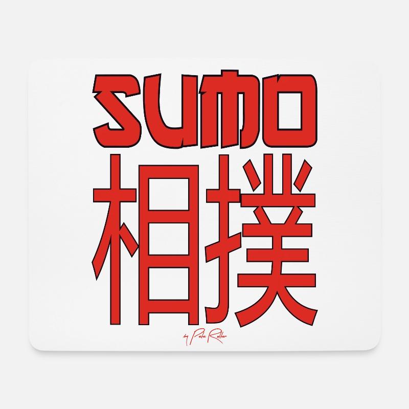 Text in Kanji Japanisch: Sumo - Mousepad (Querformat) - Weiß