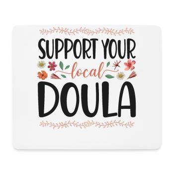 Doula Travailleuse à la naissance Soutien aux fleurs - Tapis de souris (format paysage) - blanc - Devant