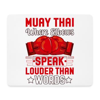 Muay Thai where elbows speak louder than words - Mouse Pad (horizontal) - white - Front