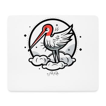 Der Storch kommt - Mousepad (Querformat) - Weiß - Vorne