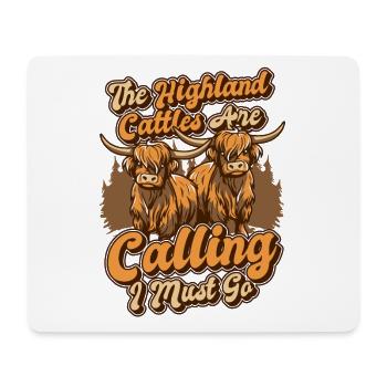 Je dois aller éleveur de vaches Highland - Tapis de souris (format paysage) - blanc - Devant