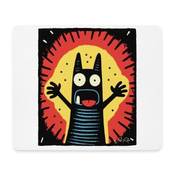 Regarde-moi! L’attention du chat - Tapis de souris (format paysage) - blanc - Devant