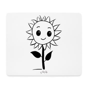 Fröhliche Sonnenblume - Mousepad (Querformat) - Weiß - Vorne