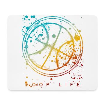 Graphique coloré de ballon de basket-ball de basket-ball de cerceau - Tapis de souris (format paysage) - blanc - Devant