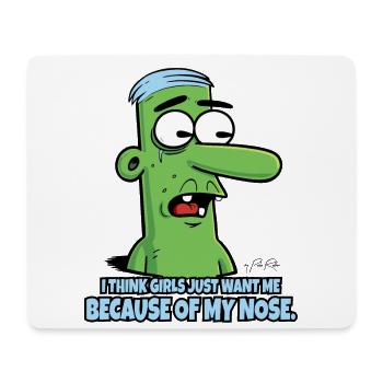 Mädchen stehen nur auf meine lange Nase - Mousepad (Querformat) - Weiß - Vorne