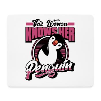 Cette femme connaît son oiseau marin pingouin - Tapis de souris (format paysage) - blanc - Devant