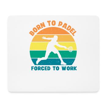 Né pour le padel forcé de travailler le padel - Tapis de souris (format paysage) - blanc - Devant