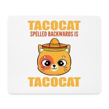 Tacocat Spelled Backwards Miezekatze Kätzchen - Mousepad (Querformat) - Weiß - Vorne