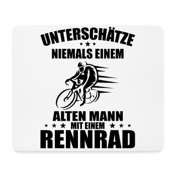 Alten mann mit einem wandert - Mousepad (Querformat) - Weiß - Vorne