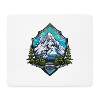 Berge Symbol Wandern Schild - Mousepad (Querformat) - Weiß - Vorne