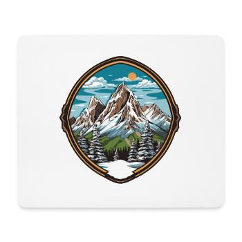 Berge Alpen Symbol Wappen - Mousepad (Querformat) - Weiß - Vorne